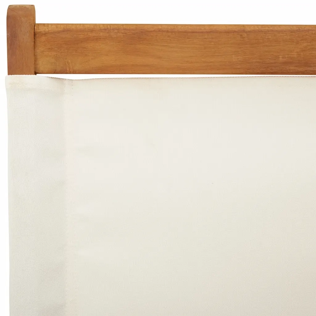 Sedie da Giardino Pieghevoli 4pz Bianco Crema Tessuto e Legno