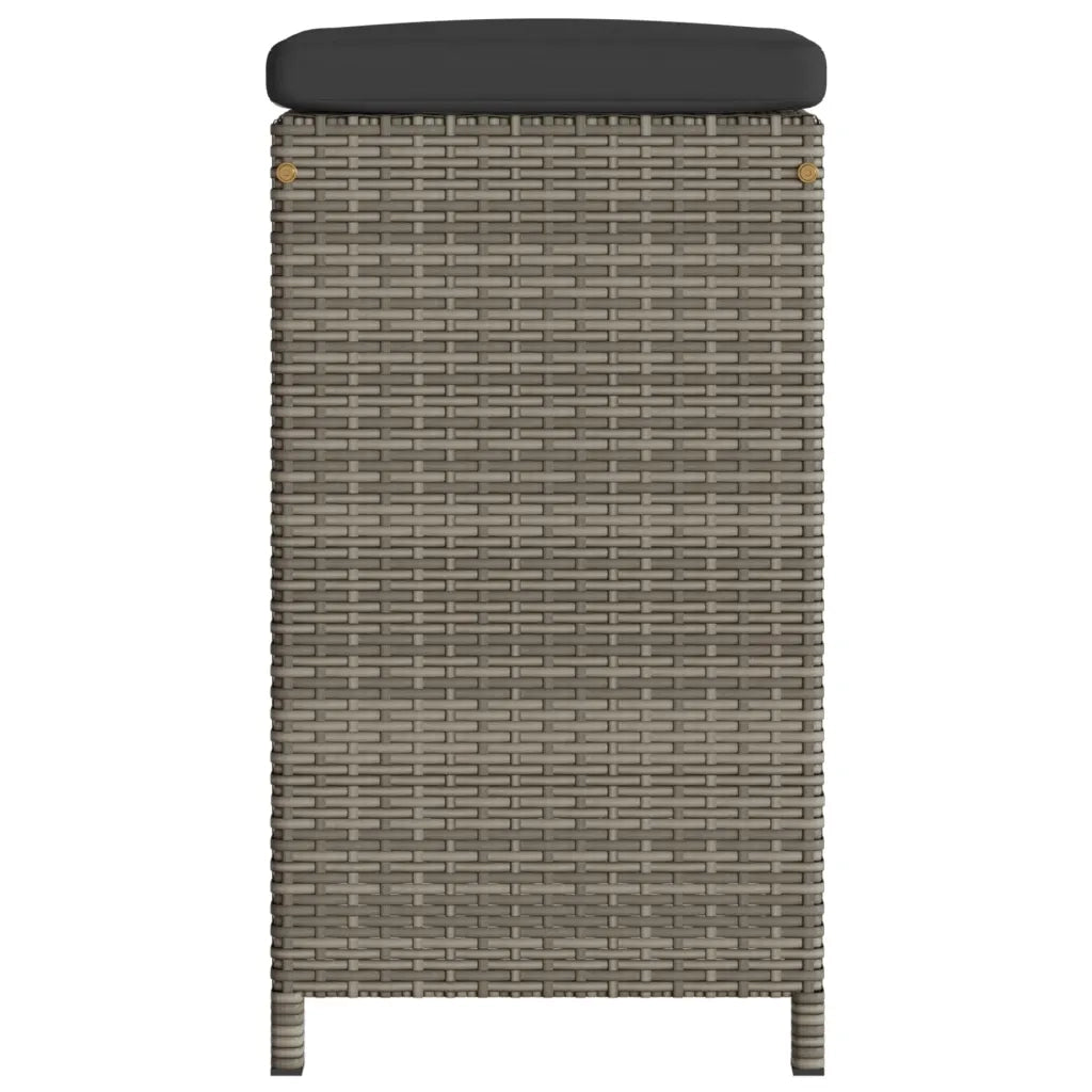 Sgabelli da Bar con Cuscini 4 pz Grigi in Polyrattan 368690