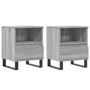 Set di 2 Comodini | Armadio da Notte | Mobiletto da notte Grigio Sonoma 40x35x50 cm in Legno Multistrato