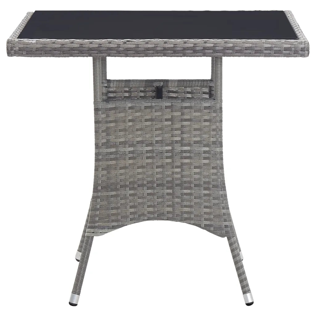 Tavolo da Giardino | Tavolino da esterno Grigio 80x80x74 cm in Polyrattan
