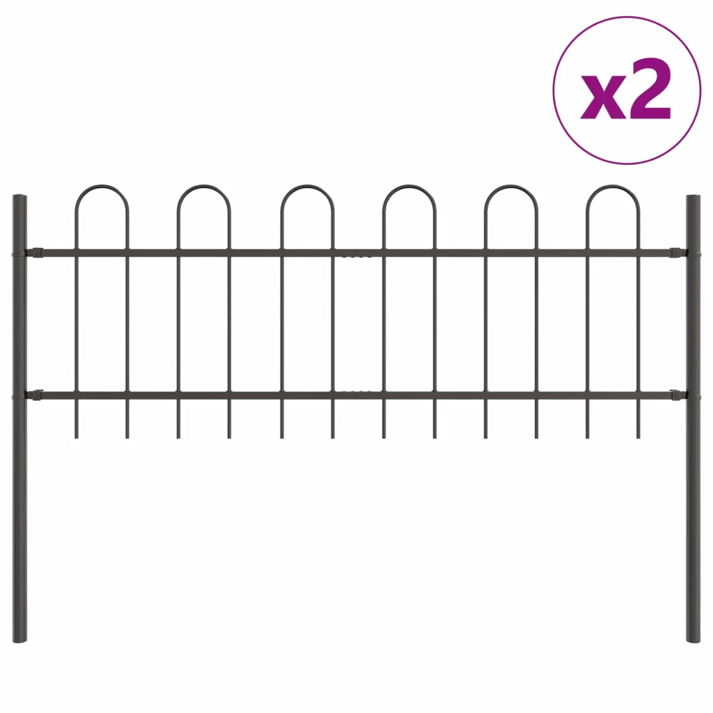 Recinzione per Giardino BOXTEL 2 pz 3,4 x 0,6 m Grigio 3334033