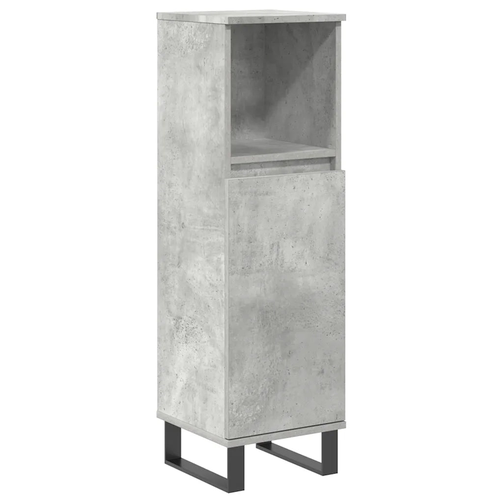 Set Mobili da Bagno 3 pz Grigio Cemento in Legno Multistrato 3324957