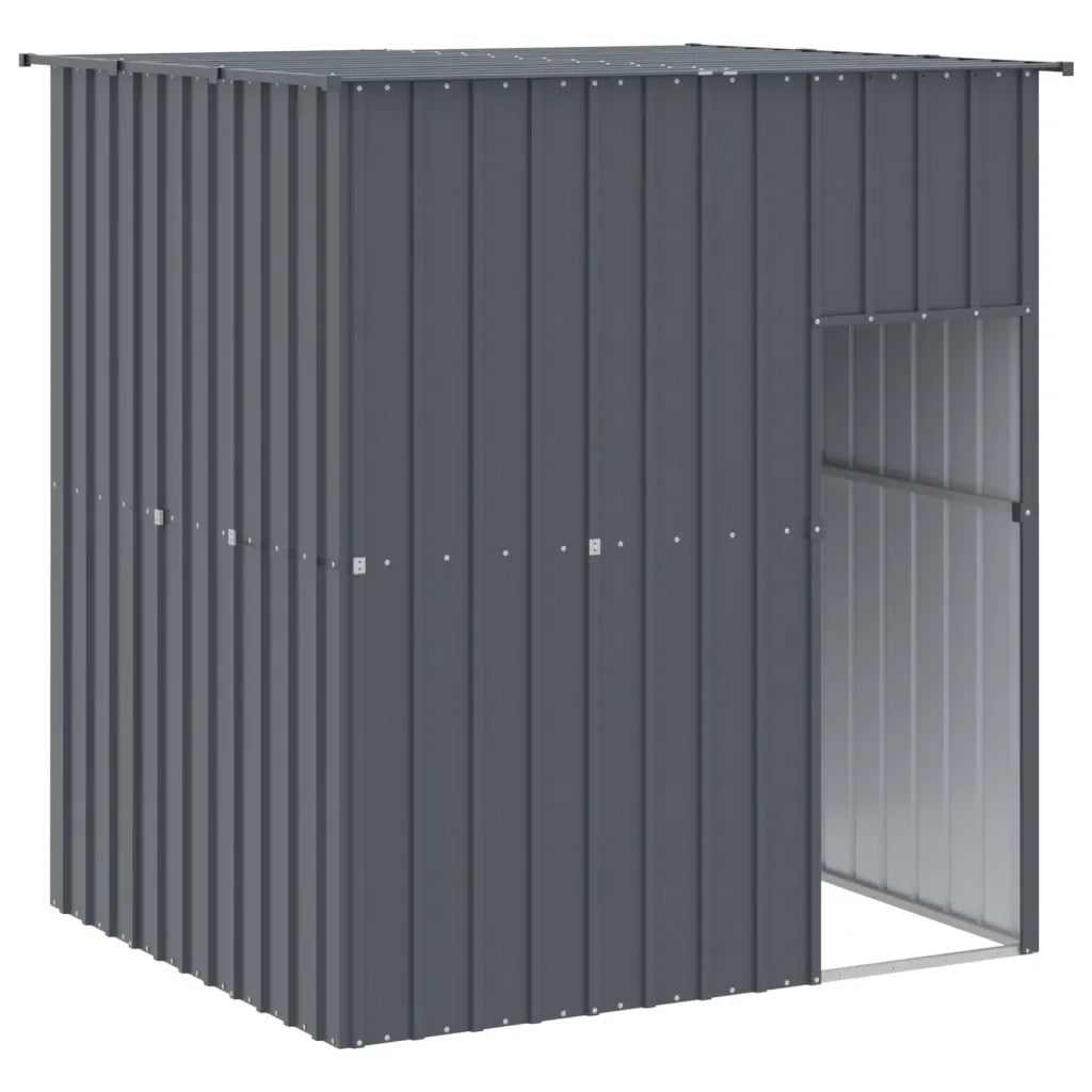 Casetta Cani con Tetto Antracite 165x153x181 cm Acciaio Zincatocod mxl 118414