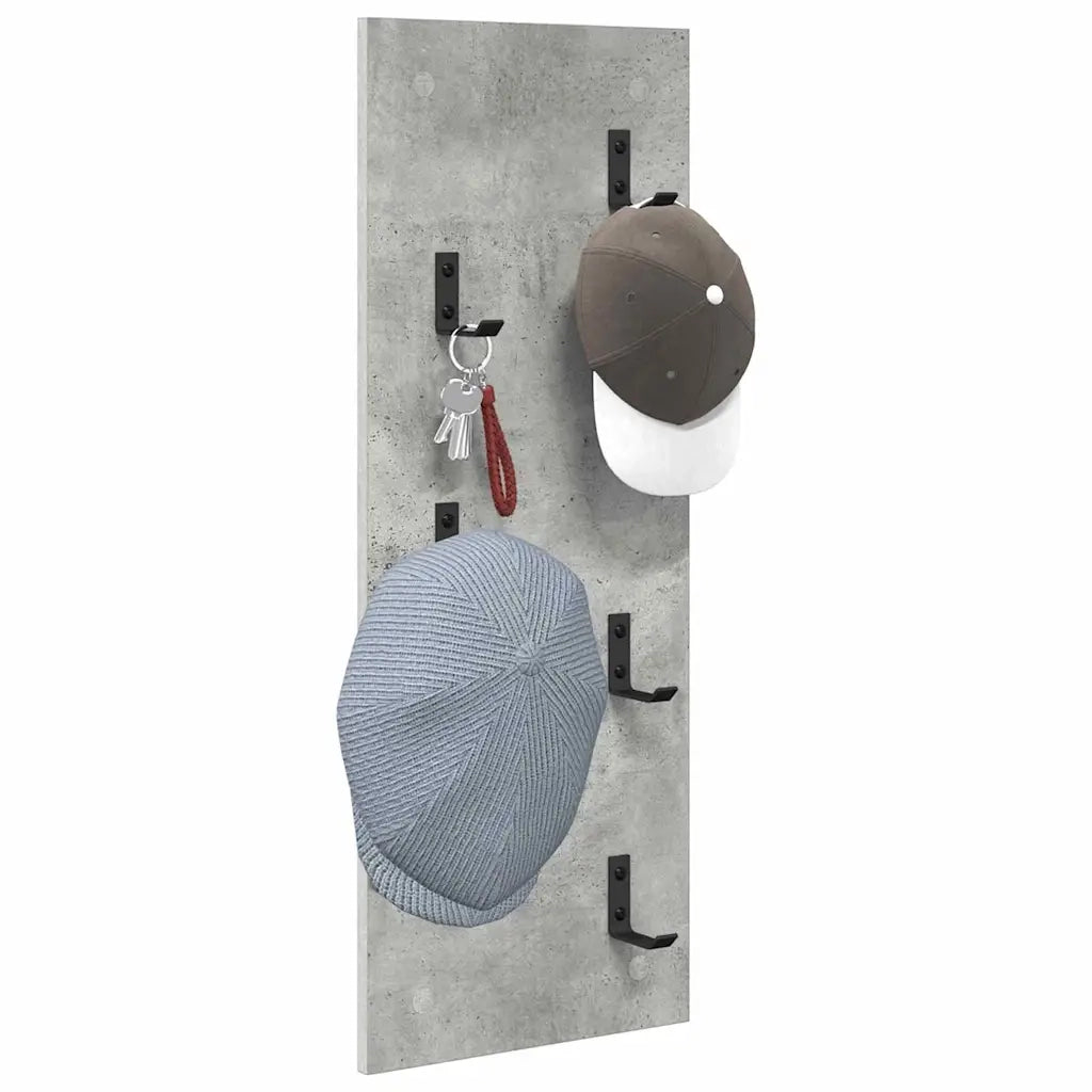 vidaXL Appendiabiti a muro Grigio cemento 30 x 1.5 x 80 cm