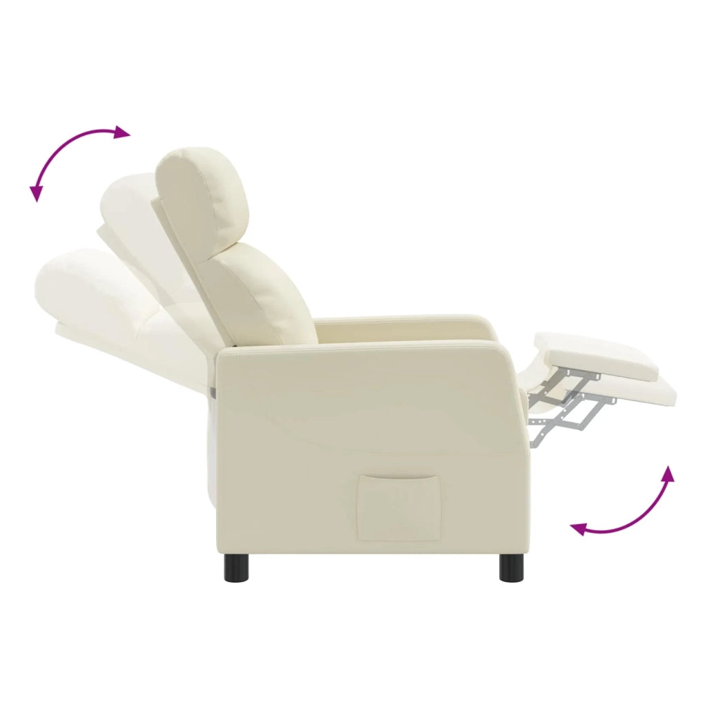 Divano Sedia-Poltrona reclinabile Crema Similpelle 353831