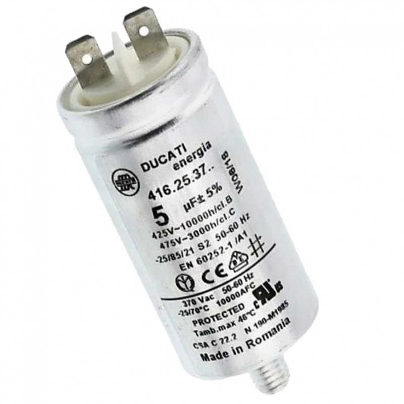 CONDENSATORE DUCATI 5MF 5,0UF-475V FASTON 6,3MM ASCIUGATRICE - UNIVERSALE
