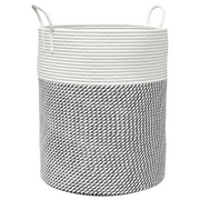 Cestino Portaoggetti Grigio e Bianco ?38x46 cm in Cotone CFW7767490