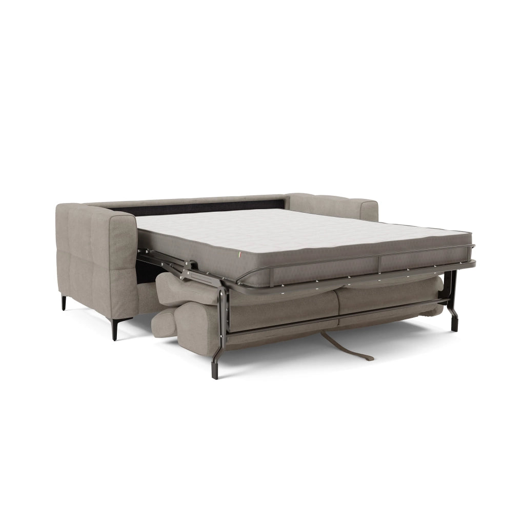 Gardenia Divano letto materasso alto 18 cm con poggiatesta reclinabili e rivestimento impermeabile T02 198 cm (mat. 140x197) grigio chiaro