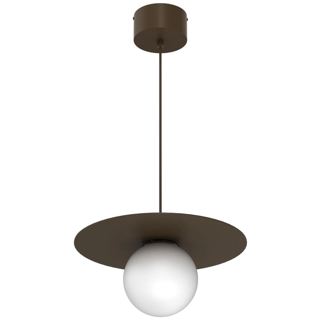 Lampada a sospensione Flat 1xE27 marrone bianco Luminex