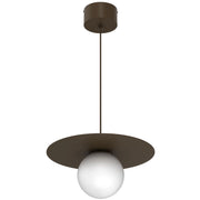 Lampada a sospensione Flat 1xE27 marrone bianco Luminex