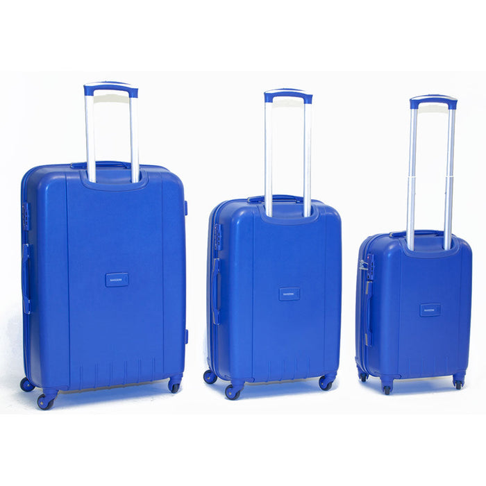Set 3 Valigie Trolley Rigide in Polipropilene 4 Ruote TSA Ravizzoni Iron Blu