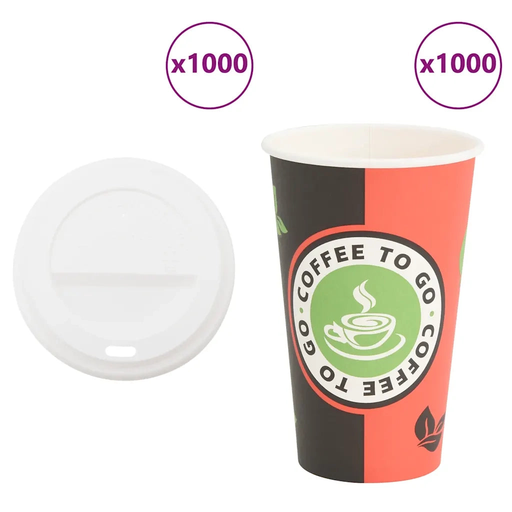 Tazze da CaffÃ¨ in Carta con Coperchi 1000 pz 16oz 400 ml