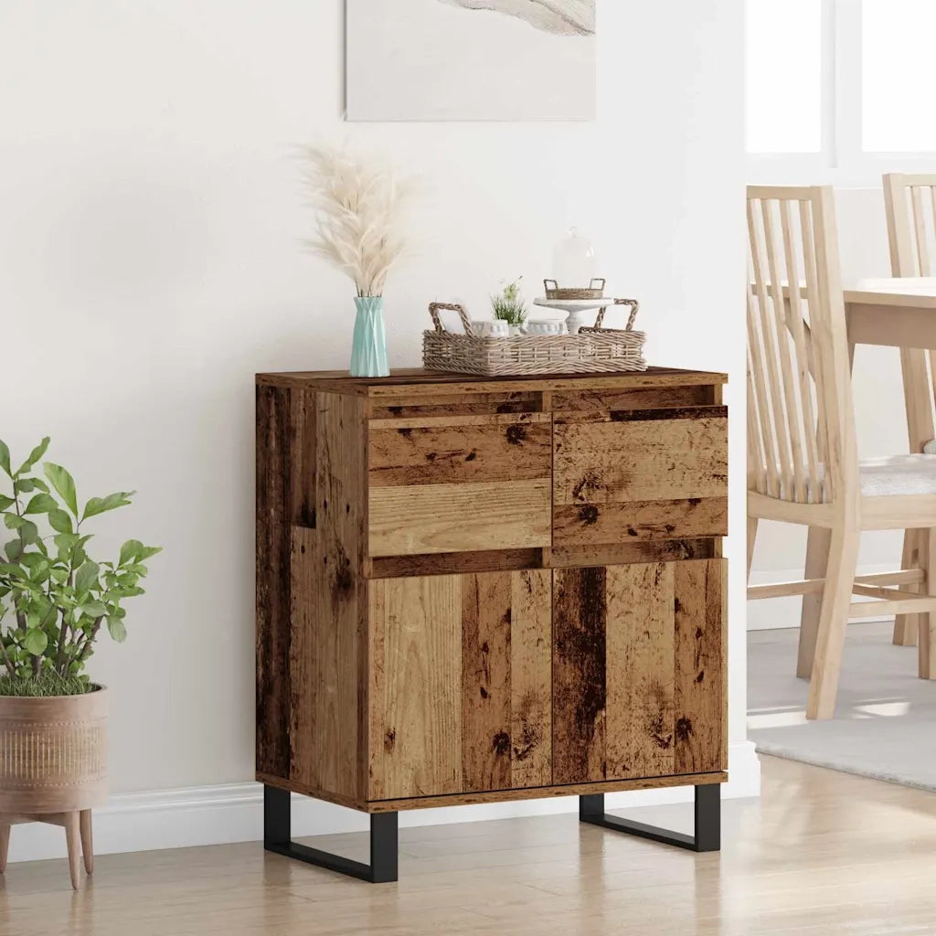 Credenza con Cassetto-Buffet-Armadio da cucina Legno vecchio 60 x 35 x 70 cm 488736