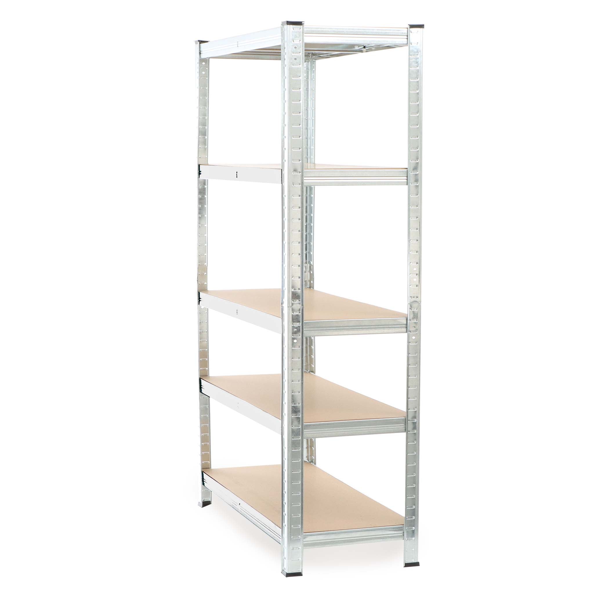 Scaffale per carichi pesanti zincato 180x90x45cm 875 kg Sistema a incastro Acciaio 5 ripiani