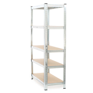 Scaffale per carichi pesanti zincato 180x90x45cm 875 kg Sistema a incastro Acciaio 5 ripiani