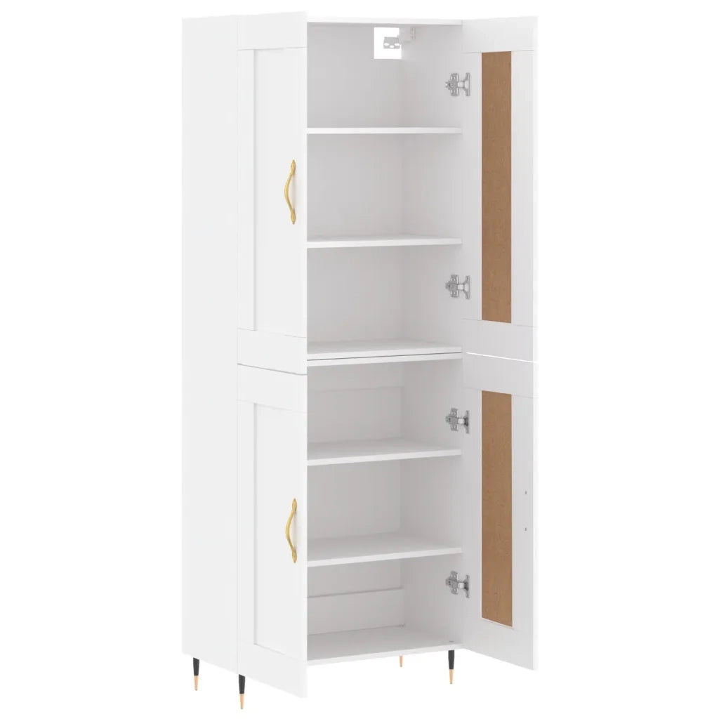Credenza | Madia | Buffet da pranzo | Armadio da pranzo Bianca 69,5x34x180 cm in Legno Multistrato
