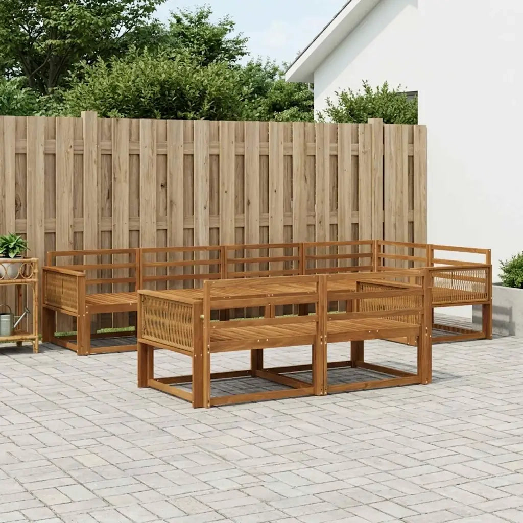 Set di divani da esterno 7 pcs Naturale