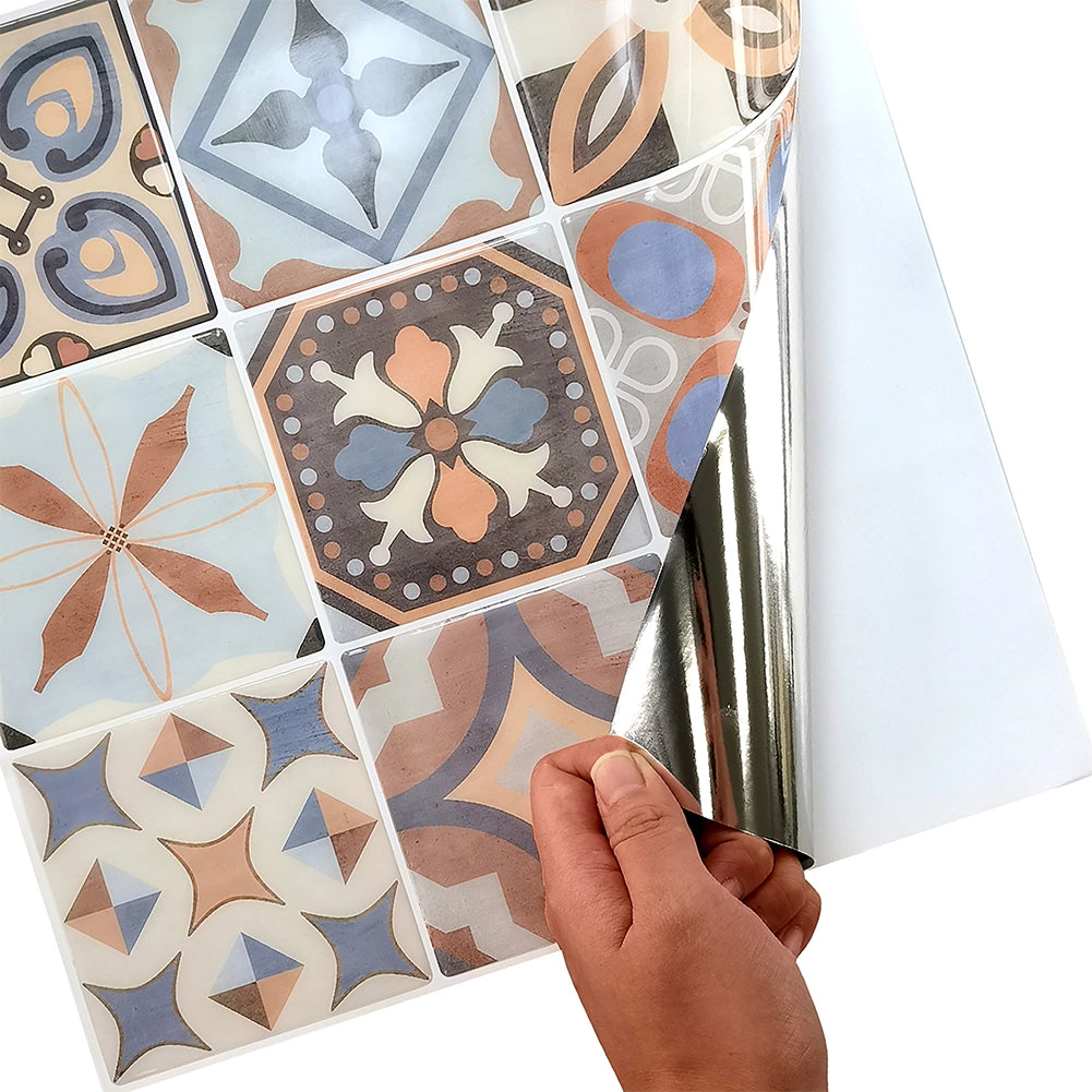 Set 10 Pannelli Adesivi Piastrelle per Muro Parete 30.5 cm Decorazione Mosaico
