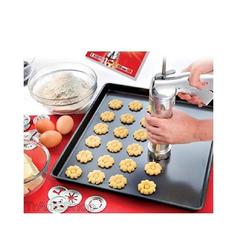 Trade Shop - Macchina Siringa Per Biscotti Dolci Fatti In Casa Cucina Cake Design + Formine -