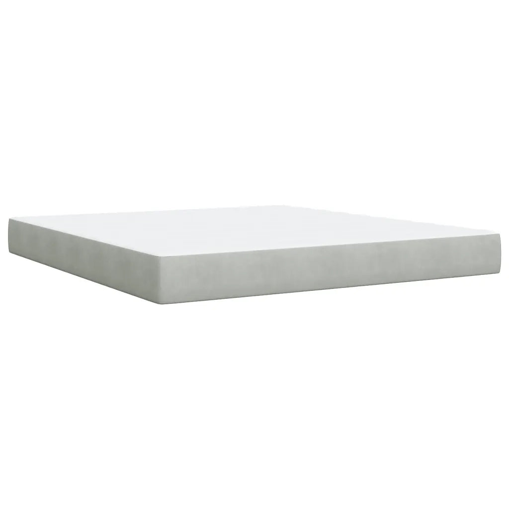 Giroletto a Molle con Materasso Grigio Chiaro 180x200cm Velluto