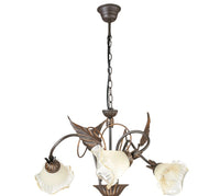 Lampadario Autunno Marrone 3Xe14 60X40Cm - Fan Europe