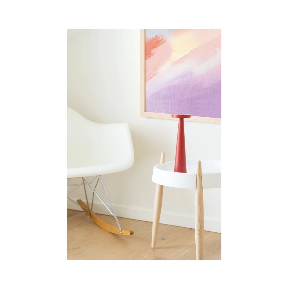 Zafferano Lampada da Tavolo Ricaricabile Angelina - Senza Fili, Testa Orientabile, Controllo Touch, Design Moderno per Interni - Colore Grigio chiaro