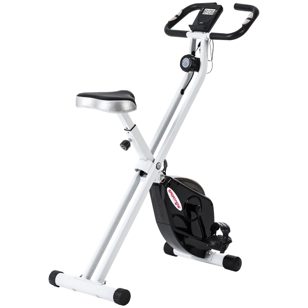 Cyclette Pieghevole Magnetica 8 Livelli Display LCD 97x43x110 cm Nero