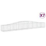 Set di 7 gabbioni ad arco per recinzioni a gabbia e muri di contenimento 400 x 50 x 40/60 cm ferro zincato argento 02_0041148
