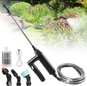 Sproeieraerator elettrico con Asta Telescopica da 236 pollici, Sparatore a batteria con Tubo da 5 m e 3 Sfoggetti - Caricabile via USB 7.4V per Giardino e Corte