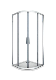 Box doccia 6 mm angolare curvo semicircolare profilo cromo reversibile H.190 80x80