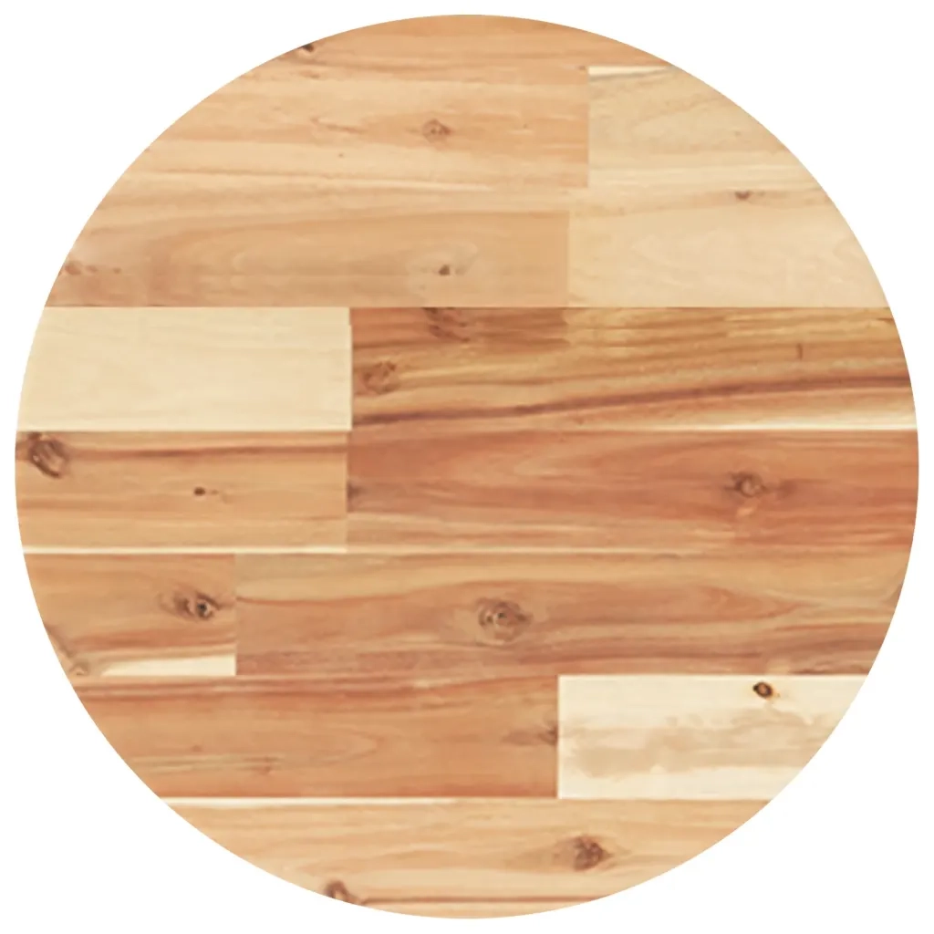 Piano Tavolo Rotondo Ã˜40x4 cm in Legno Massello di Acacia