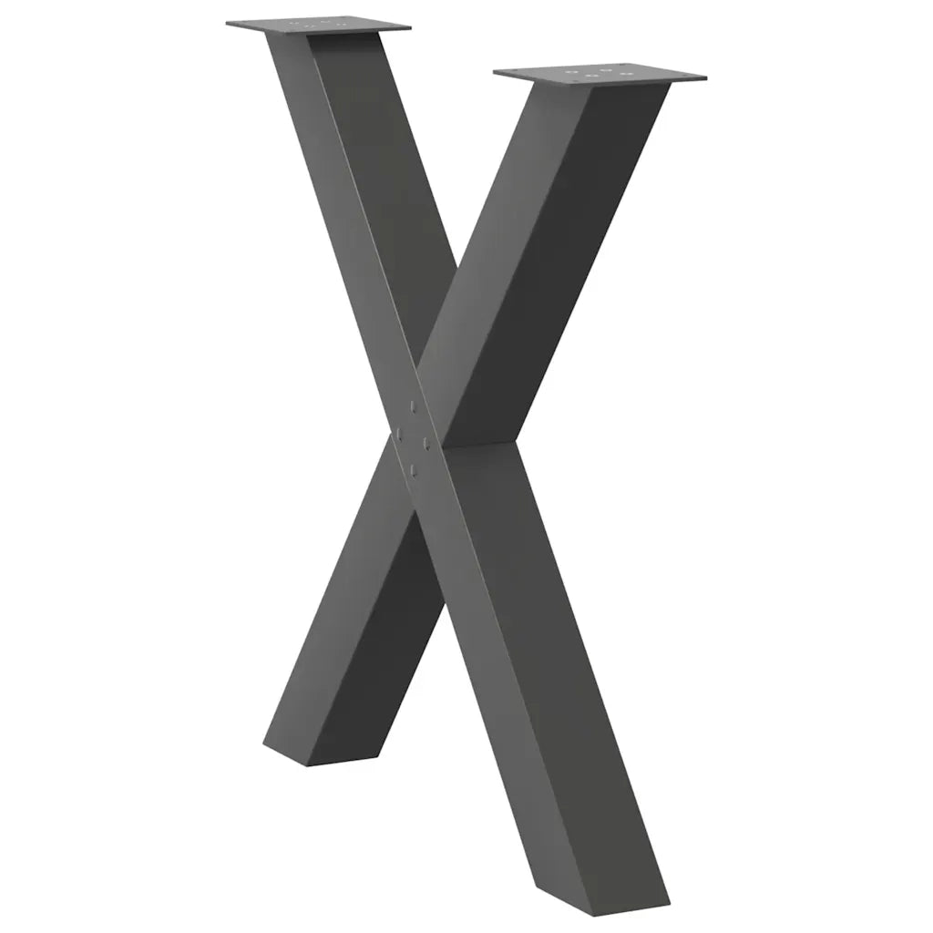 Gambe per tavolo da pranzo a forma di X 3 pz Antracite 80x(72-73) cm Acciaio 4012994