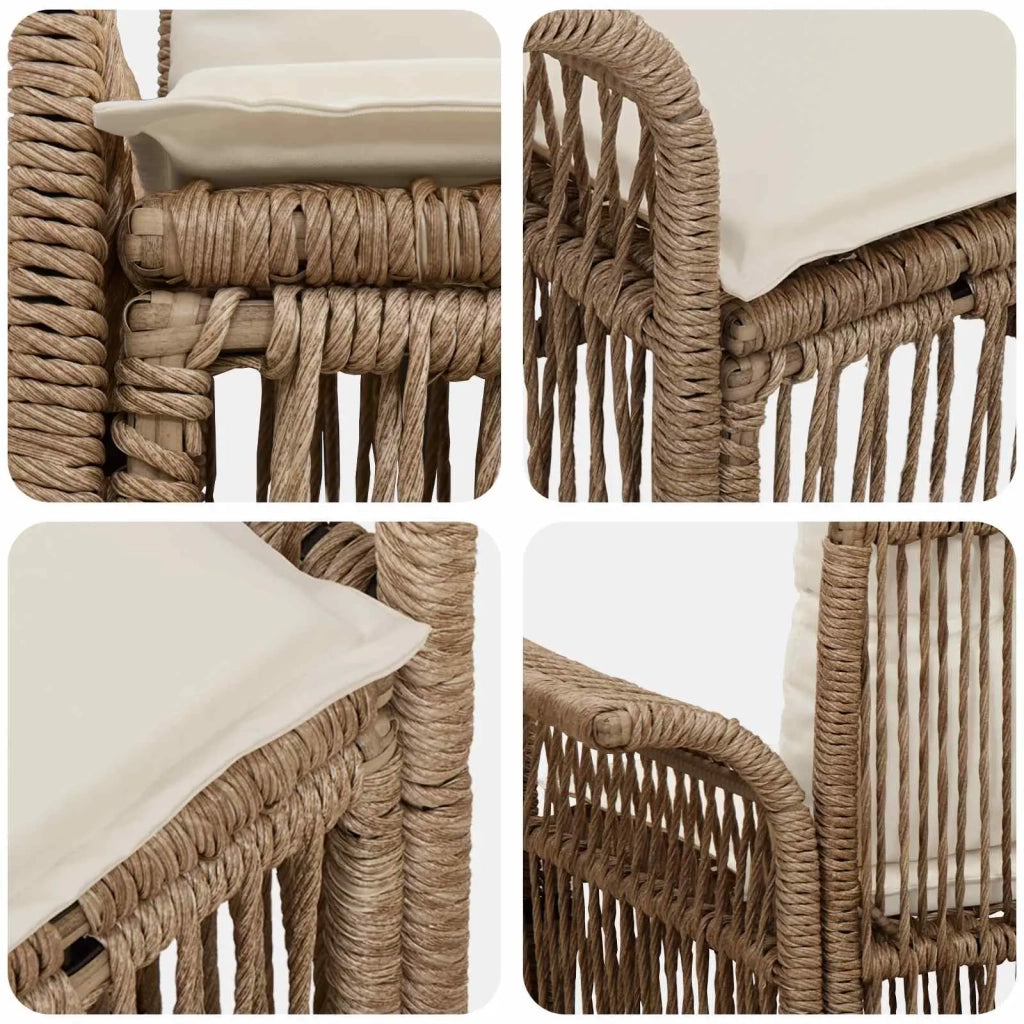 Divano da giardino 2-Numero di posti Beige polyrattan 42026694