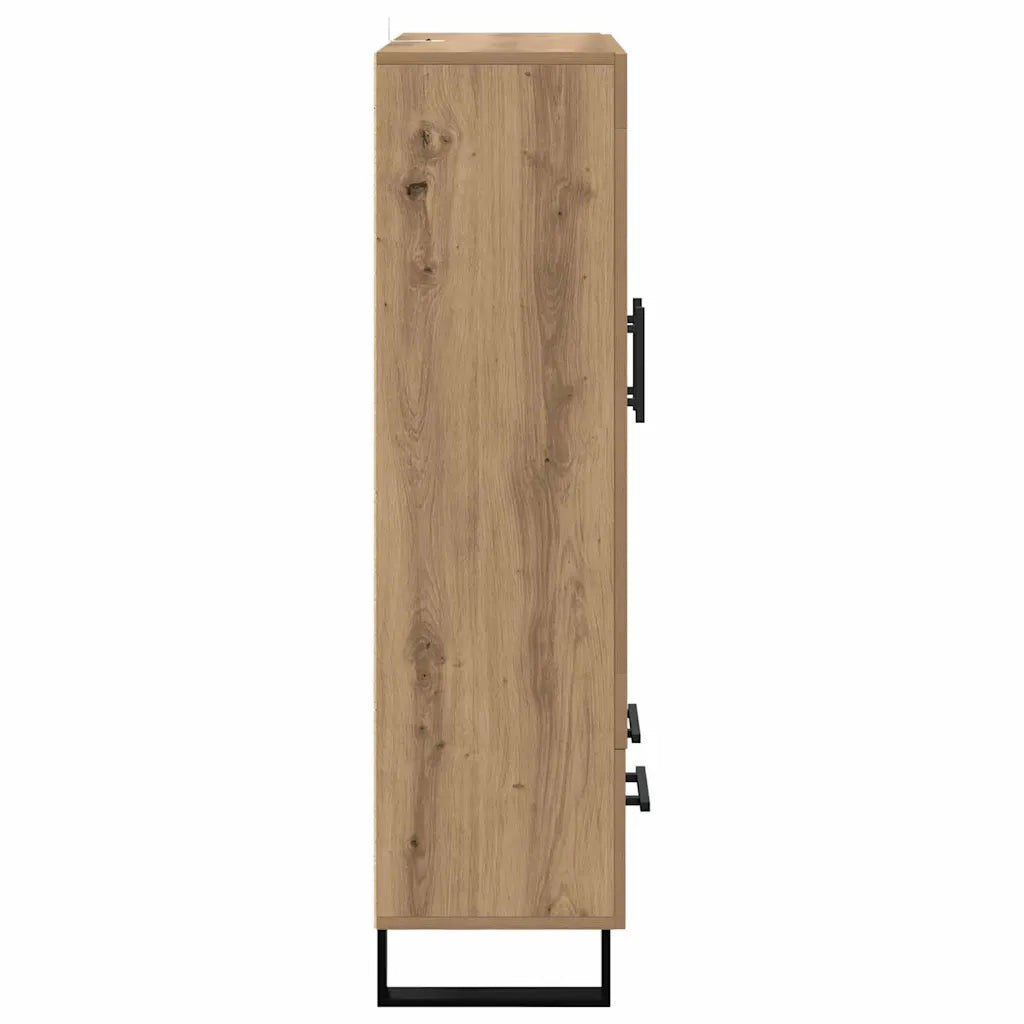 Credenza | Madia | Buffet da pranzo | Armadio da pranzo con cassetto Rovere artigianale 69,5 x 31 x 115 cm