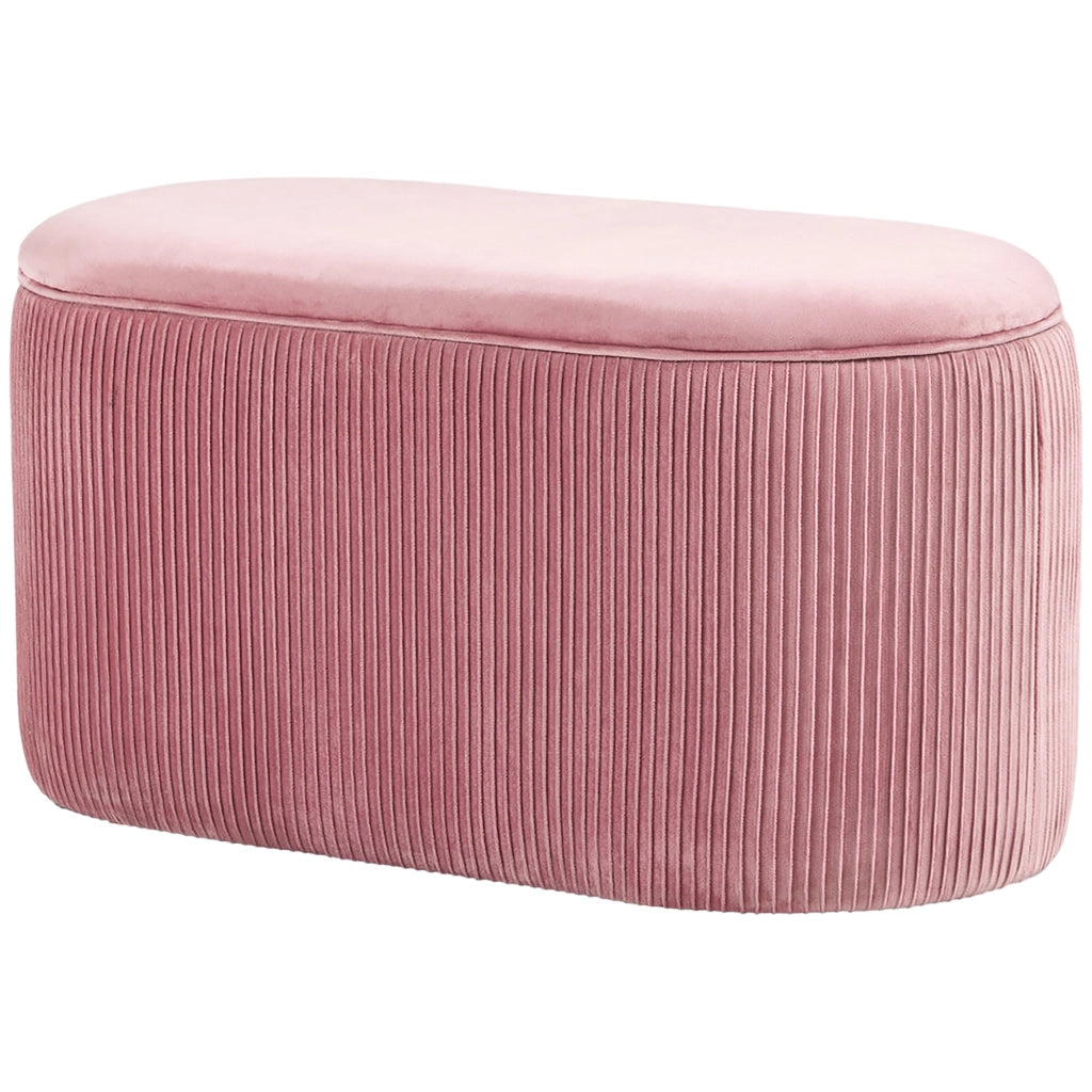 Divano con cassetti ¨C zephmum ¨C velluto rosa antico, 81x40x41 cm