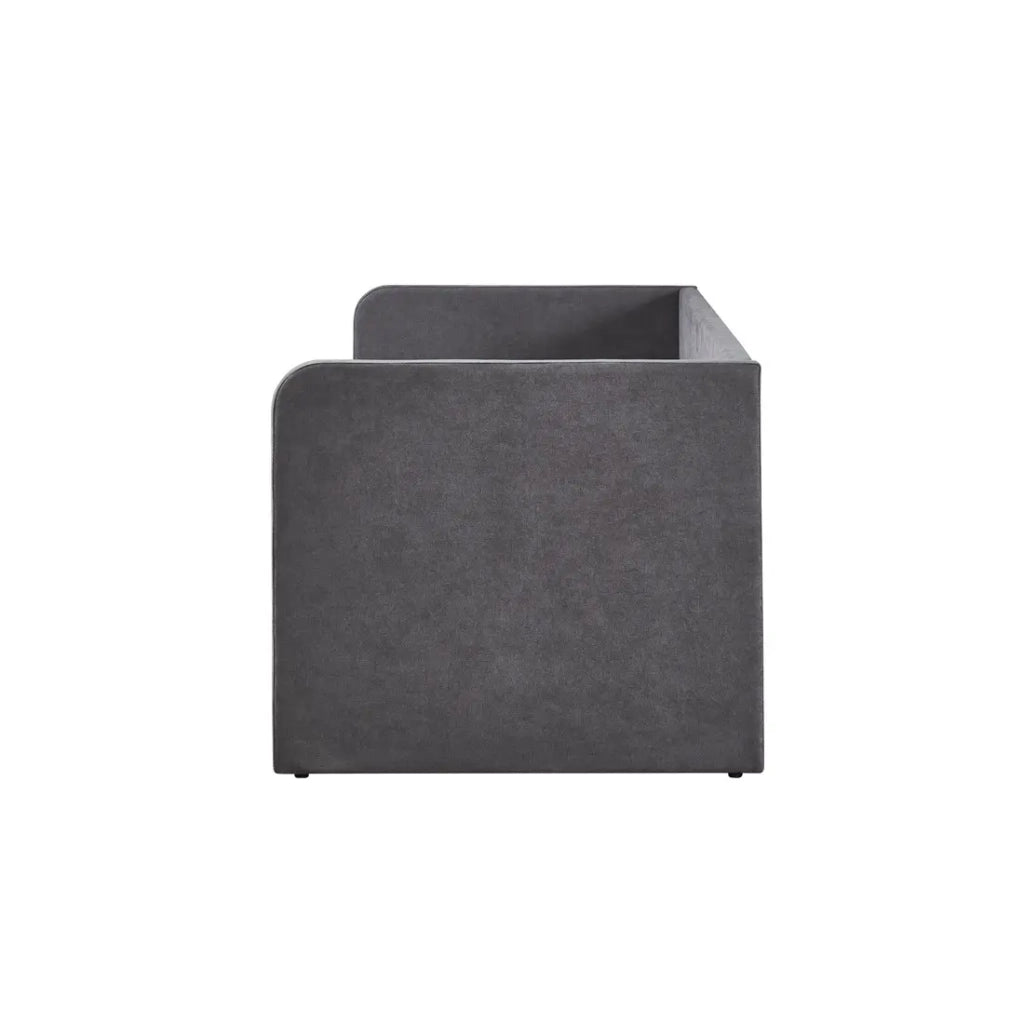 Letto PARMA 90x200 cm – Tessuto grigio – Rete inclusa – Design moderno e struttura robusta