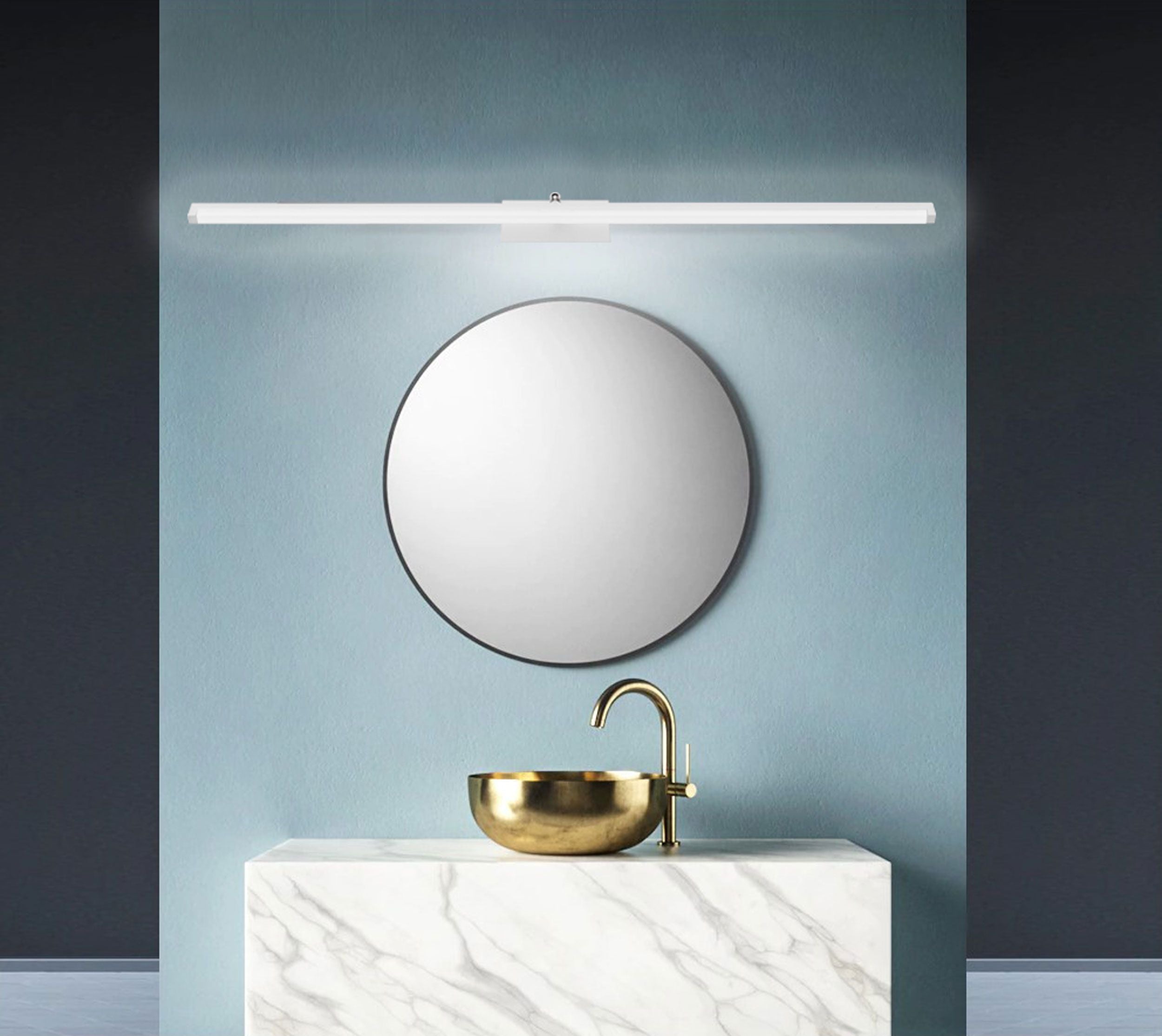 Lampada Da Parete Da Bagno Led Sopra Specchio 20w 100cm APP376-1W Bianco