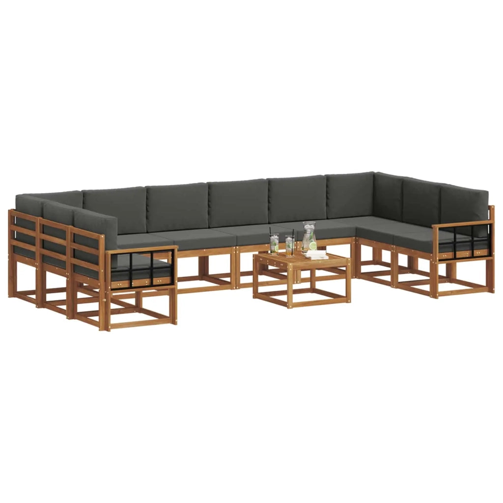 Set di divani da esterno 11 pcs Naturale e Antracite 3367100
