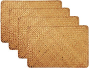 Set di 4 tappeti da tavola in rattan - tappeti da tavola naturali - 4 pezzi - zebrino - 43 x 30 cm