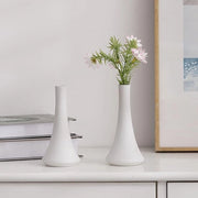 Set di due vasi ceramici bianchi opachi, decorazione di stile rustico, vaso decorativo, adatto per cucina, camera da letto, ufficio, soggiorno, bagno e decorazione per tavolo da pranzo