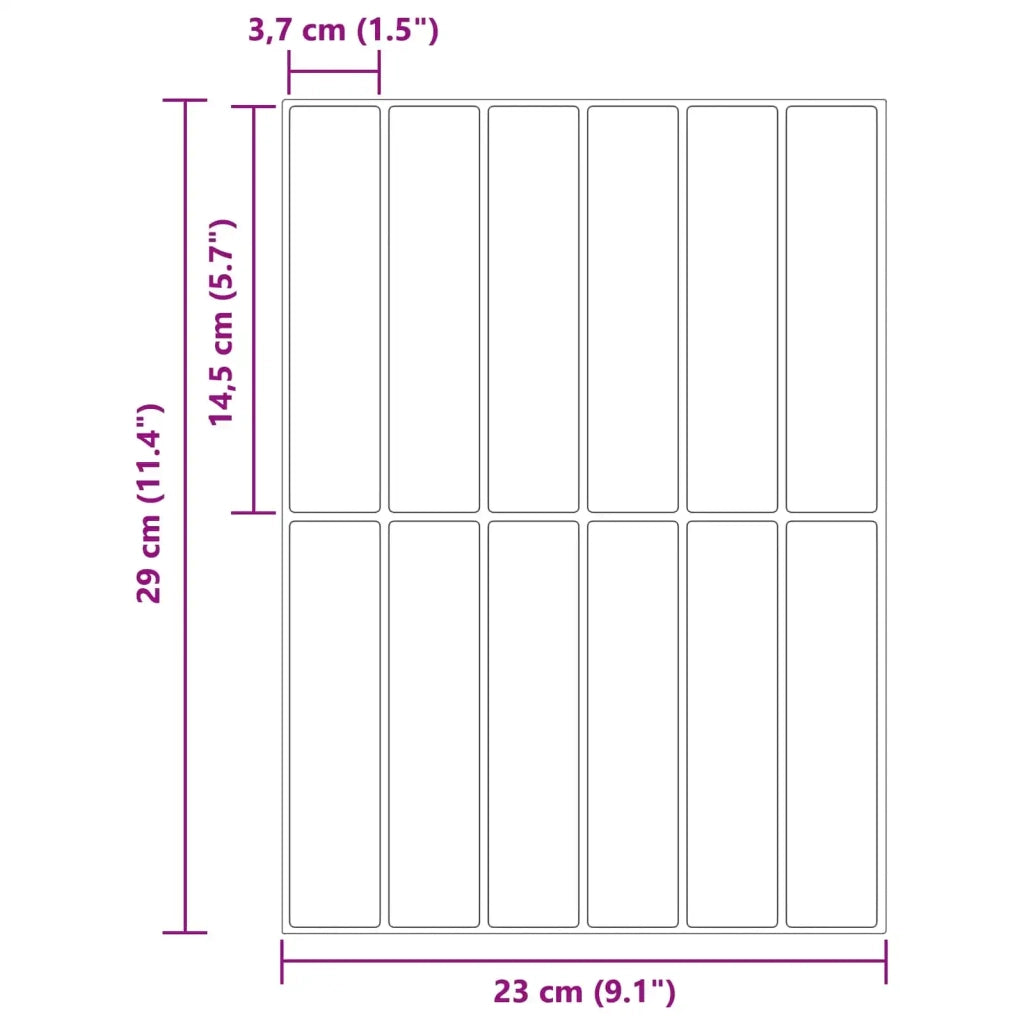 Piastrella Rettangolare 20 pz Verde Scuro 29 x 23 x 0,08 cm CFW1776446