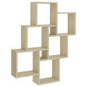 Mensola Parete | Mensola sospesa Cubo Rovere Sonoma 78x15x93cm Legno Multistrato
