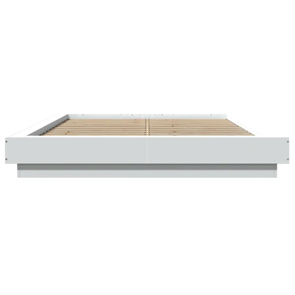 Giroletto con Luci LED-Struttura Letto Bianco 120x190 cm in Legno Multistrato