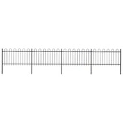 Recinzione da Giardino con Parte Superiore ad Anello in Acciaio 671x100 cm Nero 277659
