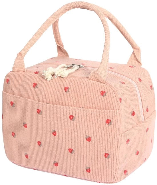 Lunchtas 9 Litri - Portatile - Adatto Adulti - Lavoro/Scolastico/Picnic - Materiale Corduroy di Alta Qualità
