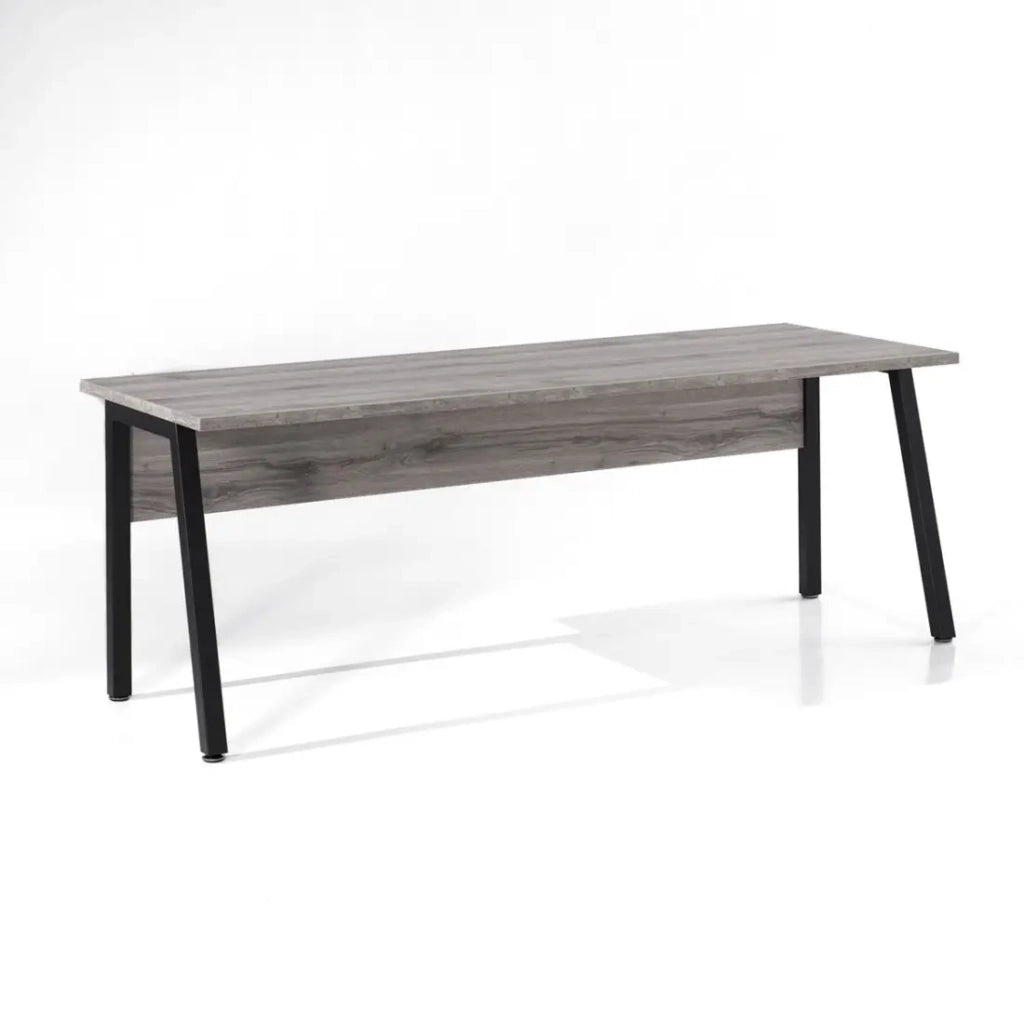 Scrivania professionale retta 180 cm SOON – Rovere grigio Sherman e nero