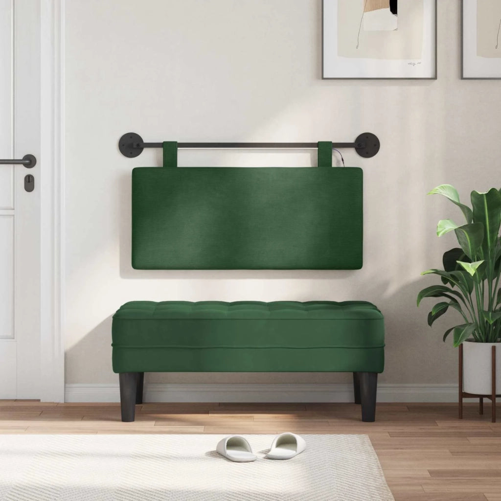 Testiera sospesa Con luce LED Verde Giungla Tessuto in Cords 3424286
