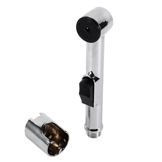 Bidet a Mano con Alta Qualità - Sfioratore Manuale - Plastica Cromata ABS - Installazione Facile - Getto d'Urgenza con Bocchetta - Duraturo e Sicuro - Asciugamano per WC