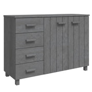 Credenza buffet cassettiera mobile contenitore organizer cucina soggiorno scuro 113 x 40 x 80 cm legno massello di pino grigio 02_0032164