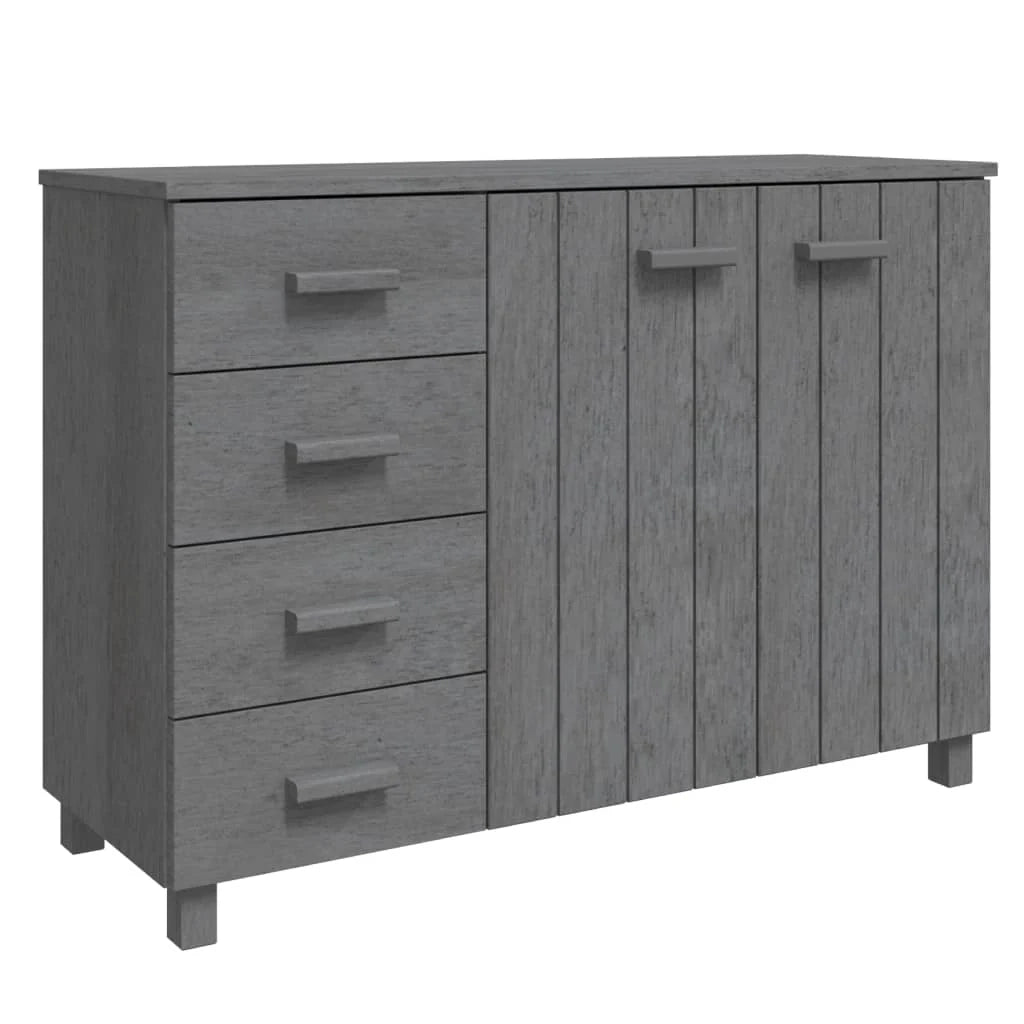 Credenza buffet cassettiera mobile contenitore organizer cucina soggiorno scuro 113 x 40 x 80 cm legno massello di pino grigio 02_0032164